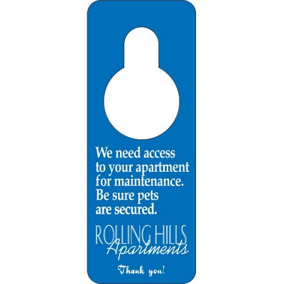 Door Knob Hangers w/cut-out (3 1/8"x 8 1/8") - .015" Matte Plastic