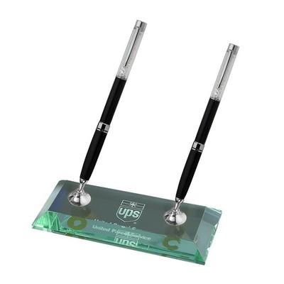 Jade Glass - 2 Black Pen Set