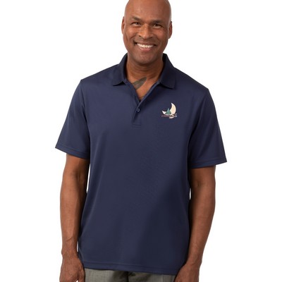 Zorrel® Elm™ Syntrel™ Men's Vertical Dash Stripe Polo Shirt