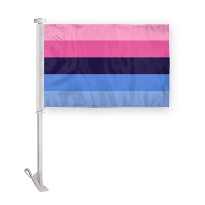 10.5" x 15" wPoly Omnisexual Pride Premium Car Flag