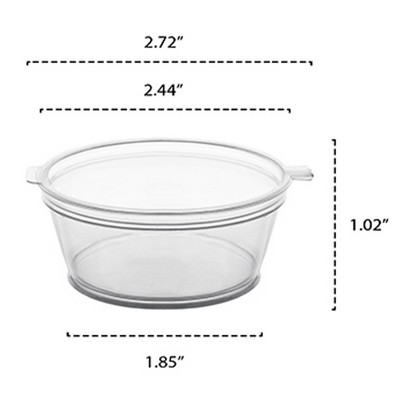 2 Oz. Plastic Hinged Lid Cups