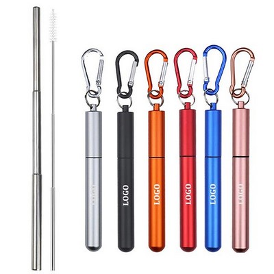Reusable Collapsible Straws w/Metal Case