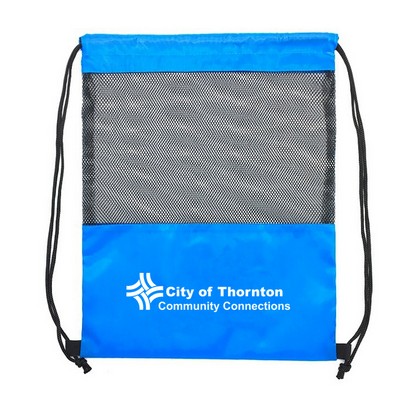 Mesh Drawstring Backpack Bag For Swimming Gear Backpack