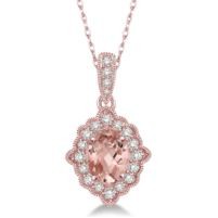 Jilco Inc. Morganite & 10k Diamond Necklace