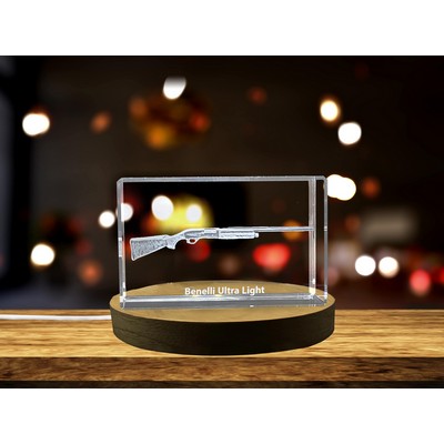 Benelli Ultra Light Semi-Automatic Shotgun 3D Laser Engraved Crystal