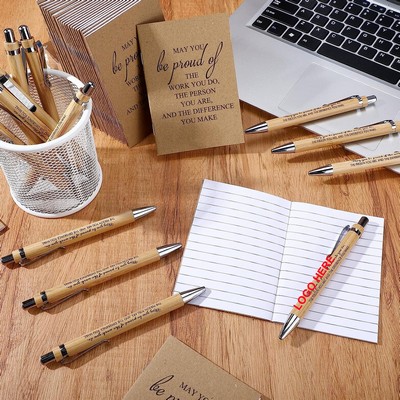 Retractable Bamboo Ballpoint Pen