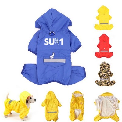 Adjustable Hooded Pet Poncho Rain Coat