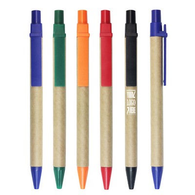 Recycled Pens Logo & Colorful Clip Ballpoint