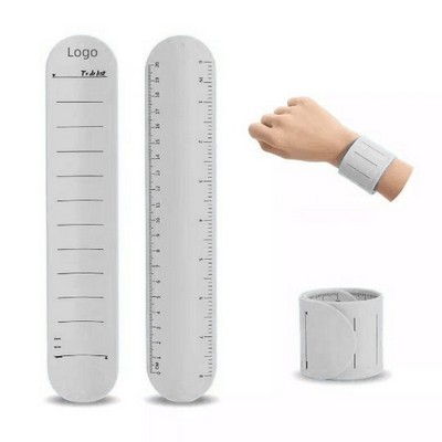 Wearable Silicone Memo Slap Wristband With Integrated Ruler