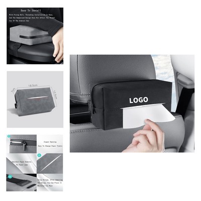 Car Sun Visor Tissue Box for Seat Back (7.28"x4.92"x2.75")