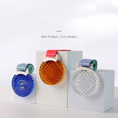 Textured Art Glass Award Medallion