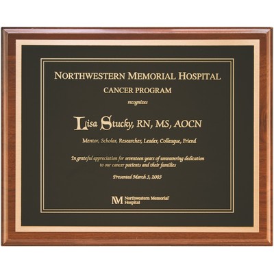 Solid Walnut Engraved Award Plaque (7"x9")
