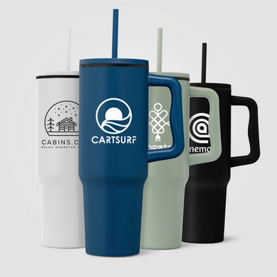 Polar - 40 oz. Stainless Steel Tumbler with Plastic Liner and Straw - Silkscreen