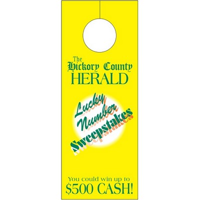 Door Knob Hangers w/slit top (3 1/8"x 8 1/8") - 4CP .015" Matte Plastic