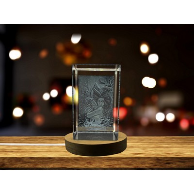 Nanshe 3D Engraved Crystal Keepsake Trophy Award w/LED Base Light - Elegant Gift