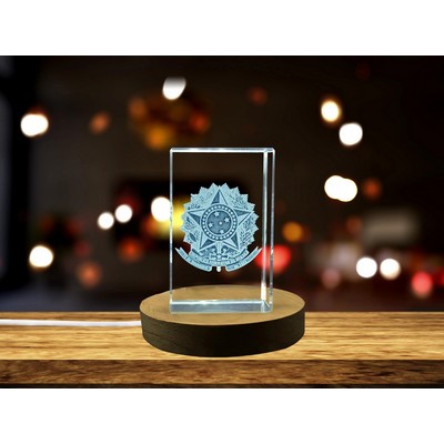 South Korea National Emblem 3D Engraved Crystal Gift Award w/LED Base Light