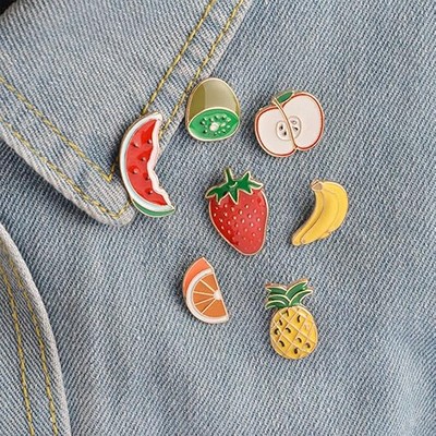 Custom Fruits Foods Shaped Cute Enamel Lapel Pin Brooch Pin Badge for Clothing Bags Backpacks Jacket