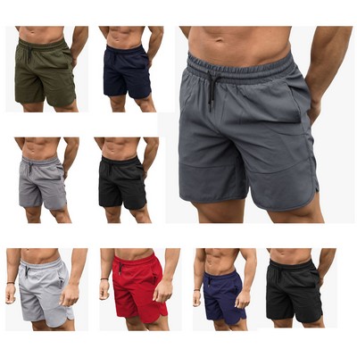 Mens Quick Dry Training Running Shorts w/Belt Pocket