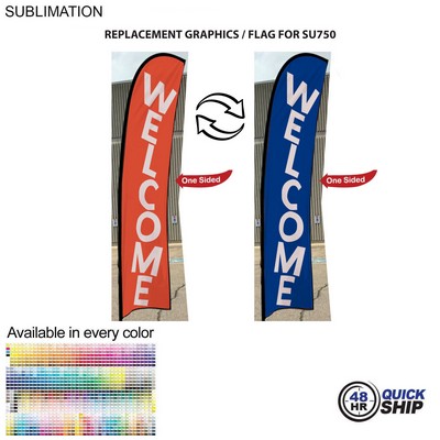 48 Hr Quick Ship - Replacement Flag for 10' Small Feather Flag Kit, Full Color Graphics One Side
