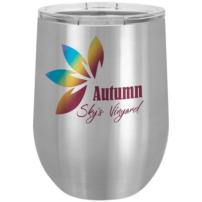 Stainless Steel 12 oz. Sirect Print Polar Camel Stemless Wine Tumbler with Lid FULL COLOR