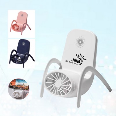 Mini USB Fan with Mobile Phone Holder and Night Light