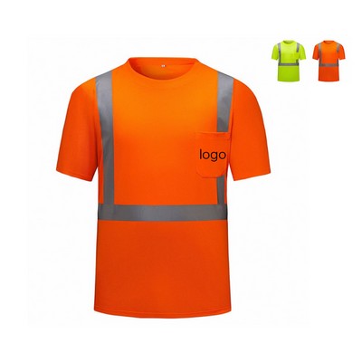 Hi Vis Polyester Class 3 Safety T-Shirt with Pocket