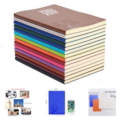 5.63 x 8.07" 64 Sheets 128 Pages A5 Size PU Leather Writing Journal