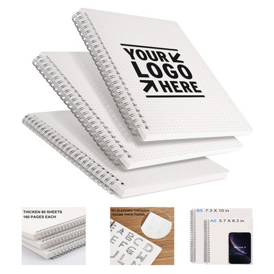 5.7 x 8.3" 160-Page Dot Grid Spiral Notebook