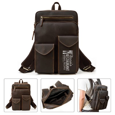 Genuine Leather Business Backpack