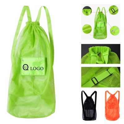 11.81X19.69" Nylon Mesh Drawstring Backpack