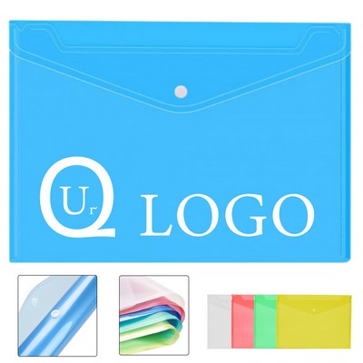 Plastic Clear File Envelope w/ Snap Closure