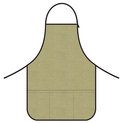 Basic Apron 20"x28" with pockets and Adjustable neck-Round corner -100% Natural Cotton Canvas