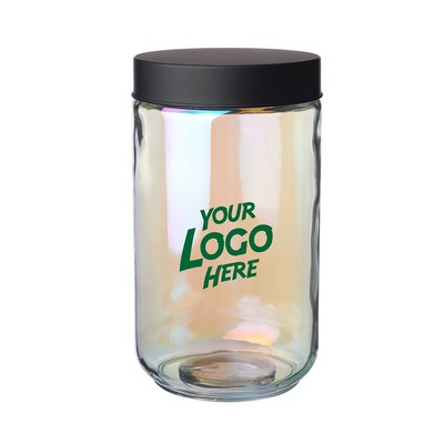 Iridescent Glass Storage Jars