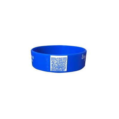1" Wide QR Code Silicone Wristband