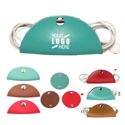 3.54" Pu Leather Data Cable Organizer