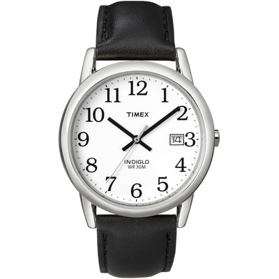 Timex® Men's Easy Reader Black Leather Strap Watch