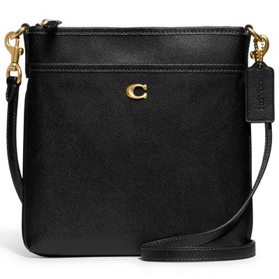 COACH Crossgrain Leather Kitt Crossbody - Black/Brass