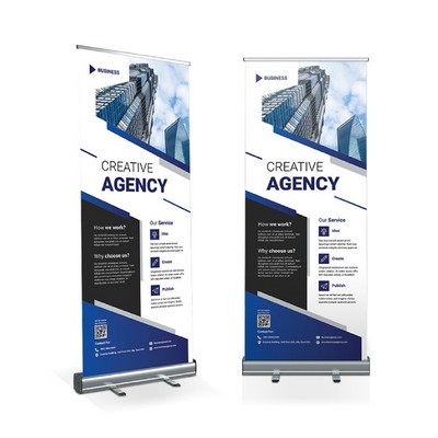 79" Reusable Roller Banner Retractable Banner Display with Stand for Advertising, POP UP Booth