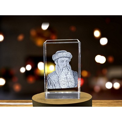 Johannes Gutenberg 3D Crystal Award Trophy - Modern Printing Pioneer