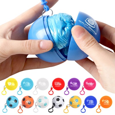 Disposable Raincoat With Ball Key Chain