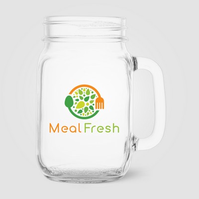 Root Handled Jar Glass - 16 oz. - Full-Color Inkjet