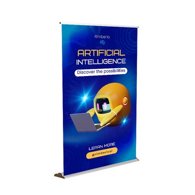 48"W x 80"H Monza Trak Retractable Banner Stand Kit, Fabric