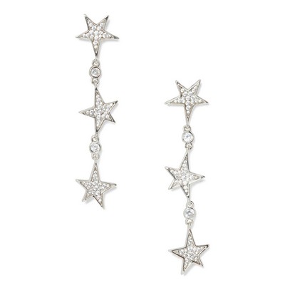 kate spade new york You'Re A Star Linear Earrings - Clear/Silver