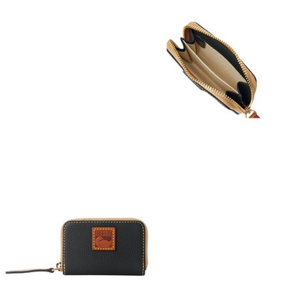 Dooney & Bourke Pebble Grain Zip Around Credit Card Case - Black