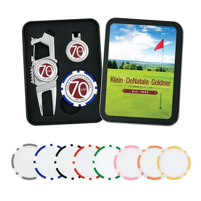 Golf n' Brew Divot Tool Gift Set w/ Poker Chip