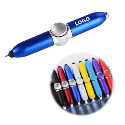 Fidget Spinner Stylus Ballpoint Pen W/ LED Light