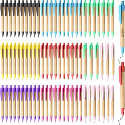 Retractable Bamboo Ballpoint Pen