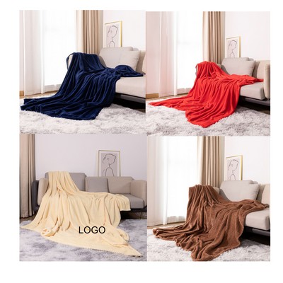 Pineapple Check Flannel Blanket