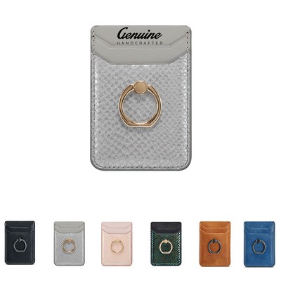 Phone Card Holder with Metal Ring Stand