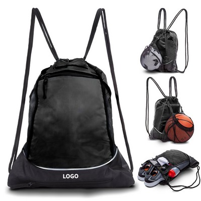 Drawstring Bag with Mesh Net